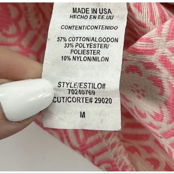 TOBI Womens Sz M Pink Cream Floral Jacquard Shorts - Picture 6 of 7